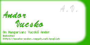 andor vucsko business card